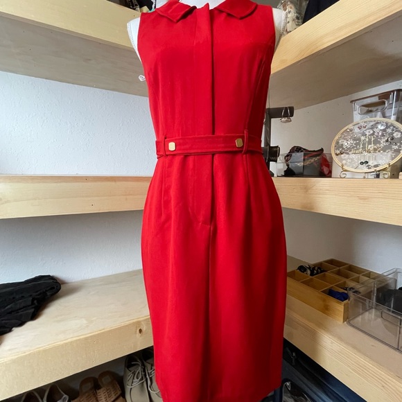 NWT Ellen Tracy Red Dress Size 4 - Picture 5 of 8